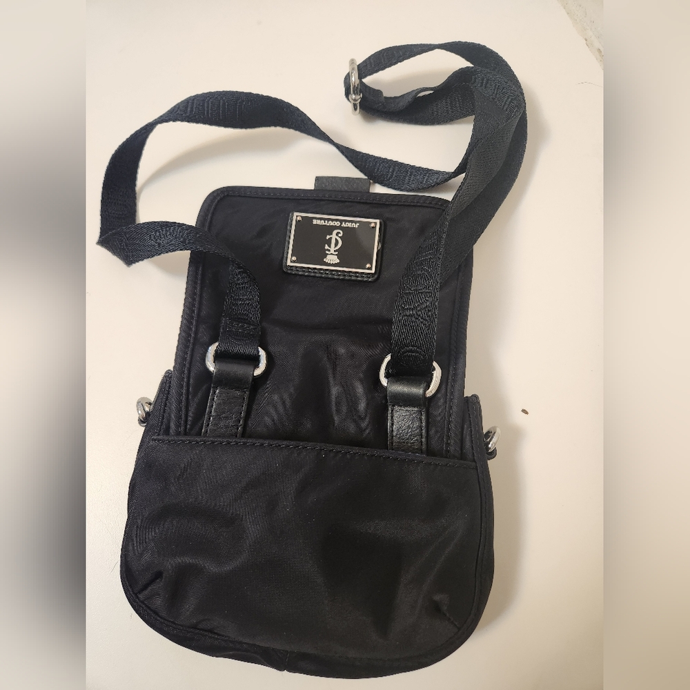 Juicy Couture Black/Blue Nylon Leather Cotton Crossbody Messenger Bag - Picture 4 of 10